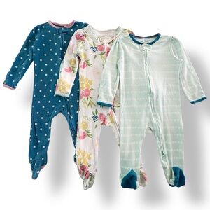 cloud island | Three Patterned Footie Sleepers (6-9 mos) ☁️